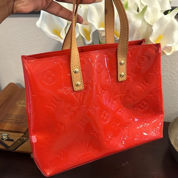❌SOLD❌ VINTAGE Louis Vuitton 2006 Monogram Vernis Lead PM Hand Bag Red Rouge ❤️✨ - Picture 8 of 16